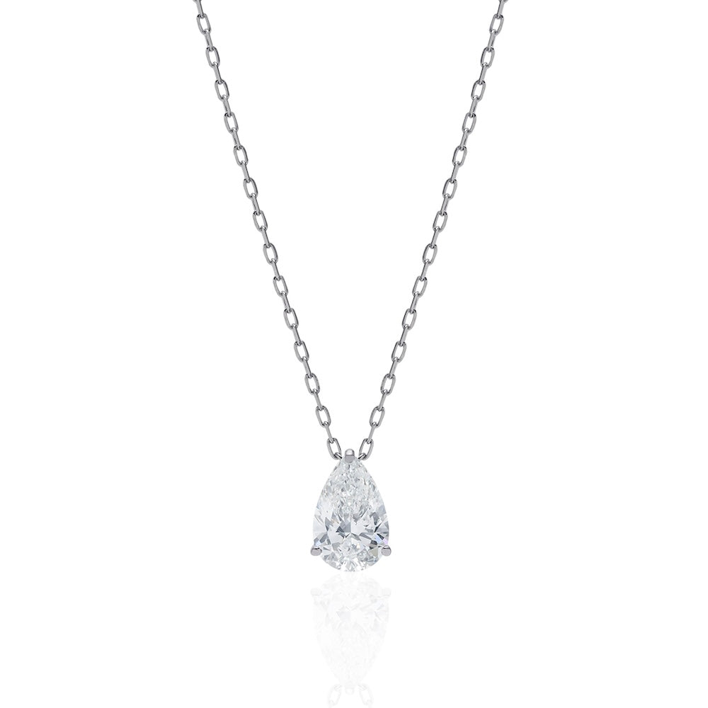 1 Carat Diamond Necklace/Pear Shape