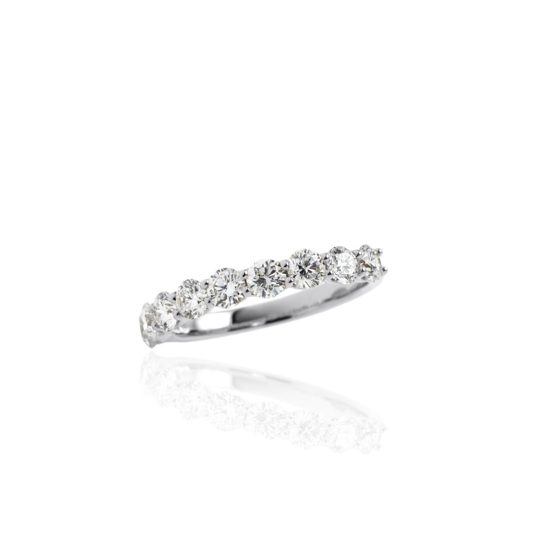 1 Carat 1 Line Half Eternity Ring/Round