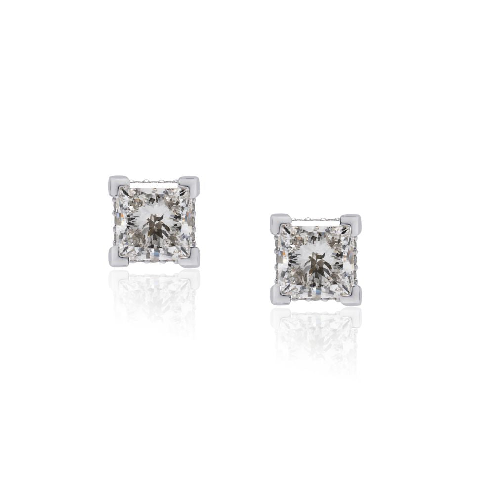 1 carat diamond earrings/round (total 2 carats)
