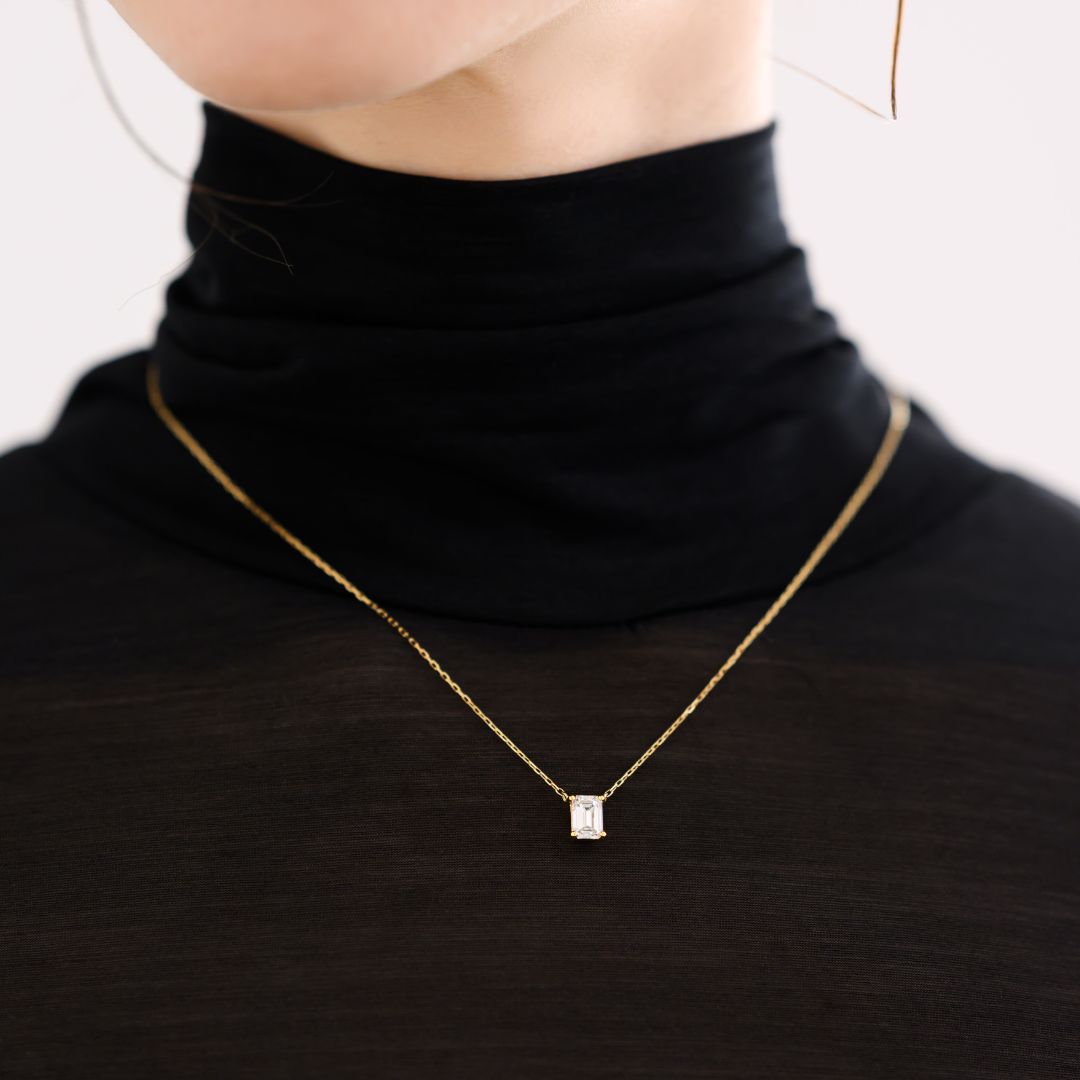 1 Carat Diamond Necklace/Emerald Cut