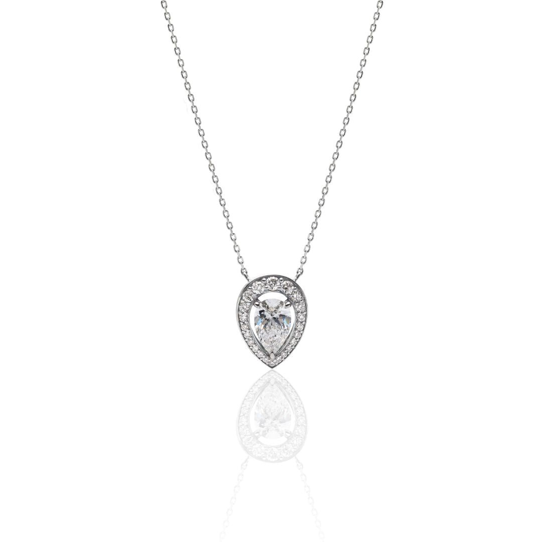 1 Carat Diamond Necklace/Pear Shape