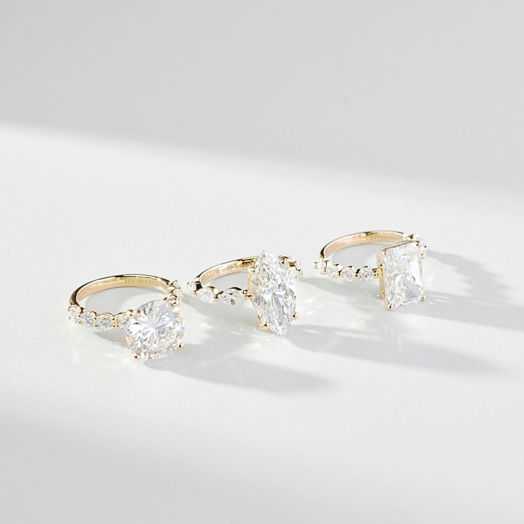 1 Carat 1 Line Half Eternity Ring/Round
