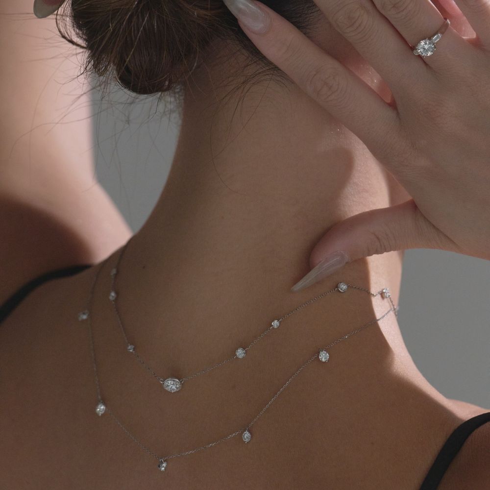 1 Carat Diamond Necklace/Emerald Cut