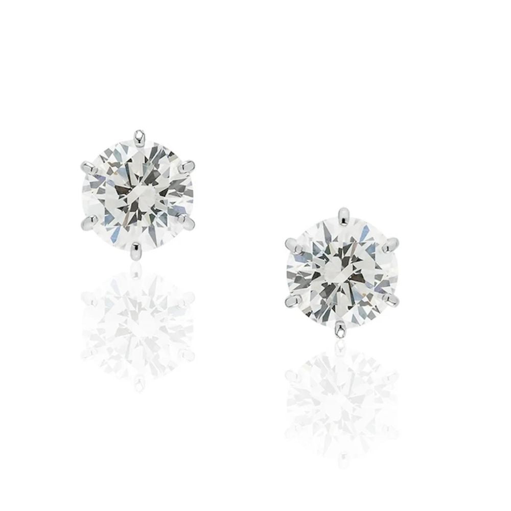 1 carat diamond earrings/round (total 2 carats)