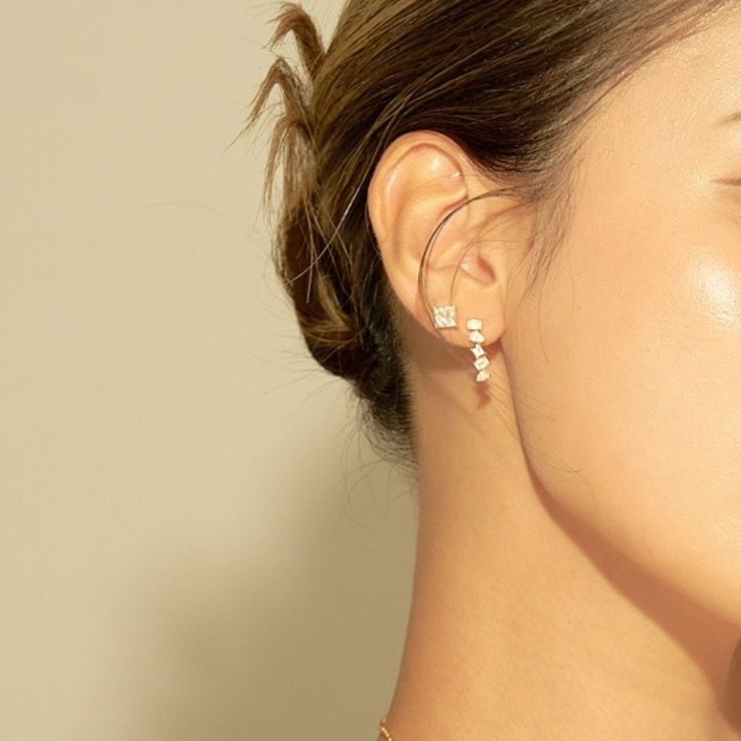 1 carat diamond earrings/round (total 2 carats)