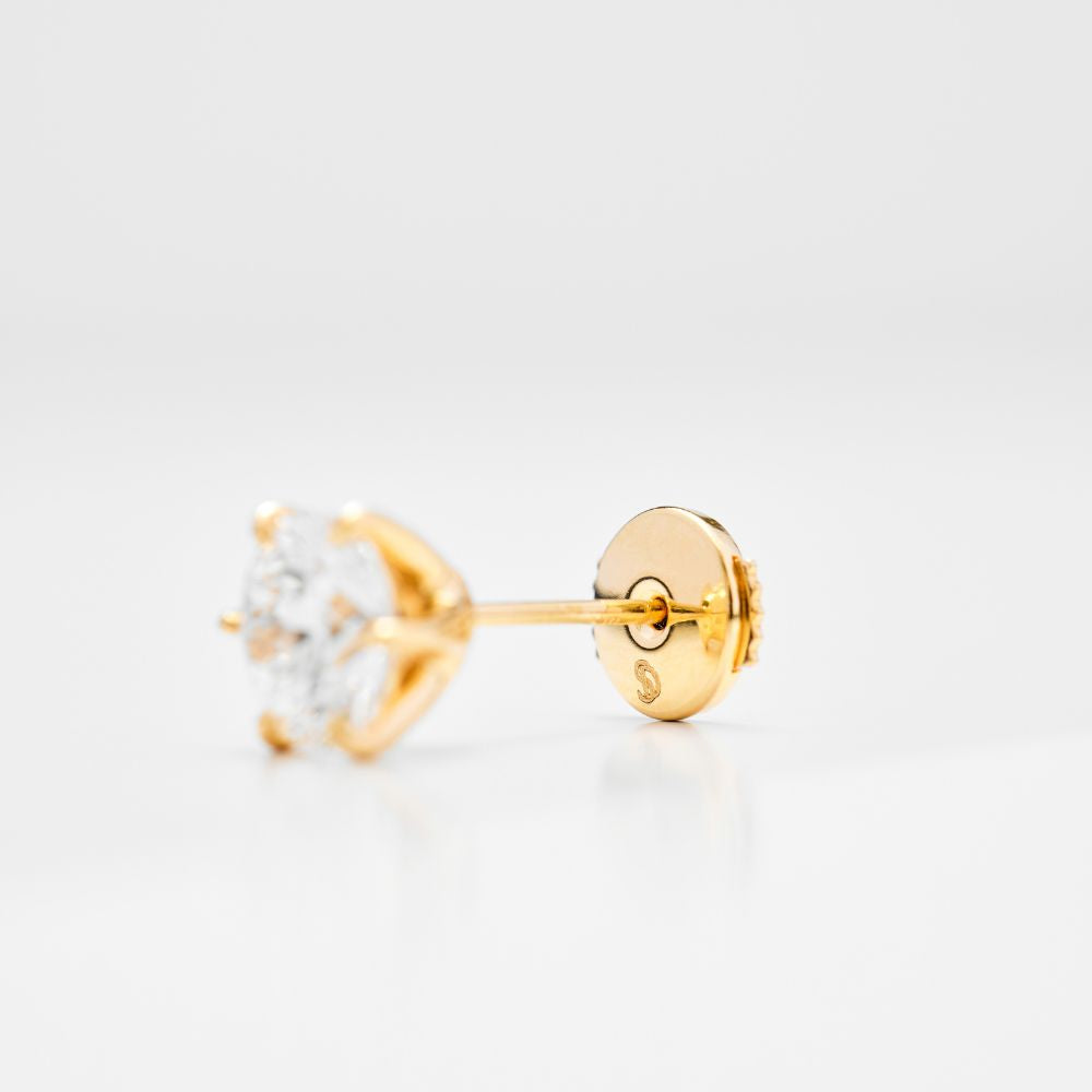 1 carat diamond earrings/round (total 2 carats)