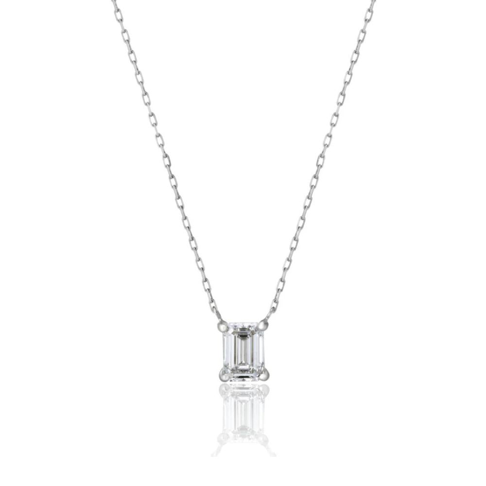 1 Carat Diamond Necklace/Emerald Cut