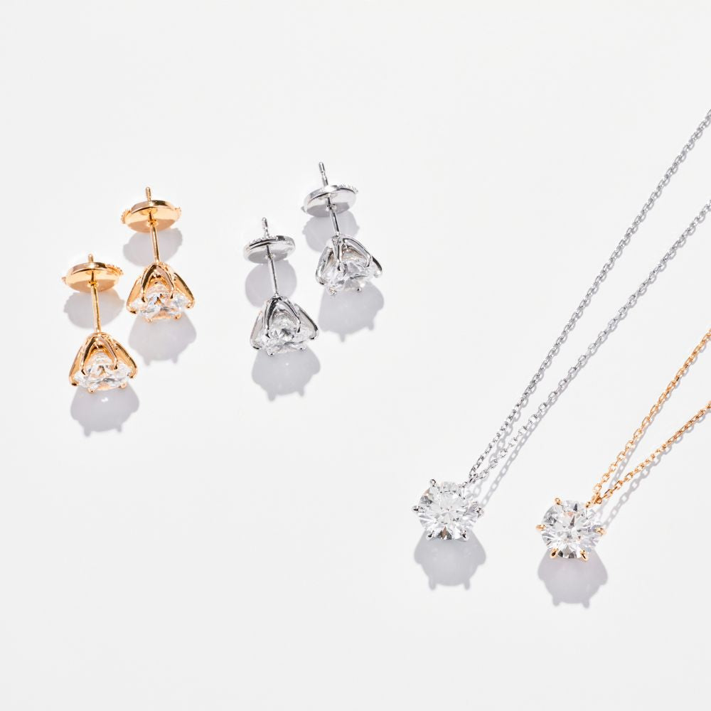 1 carat diamond earrings/round (total 2 carats)