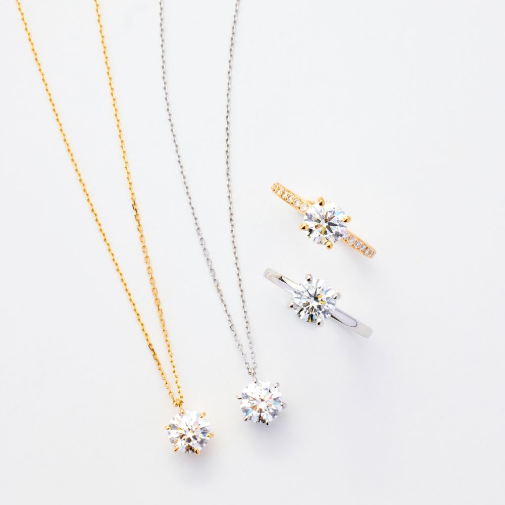 1 carat diamond necklace/round