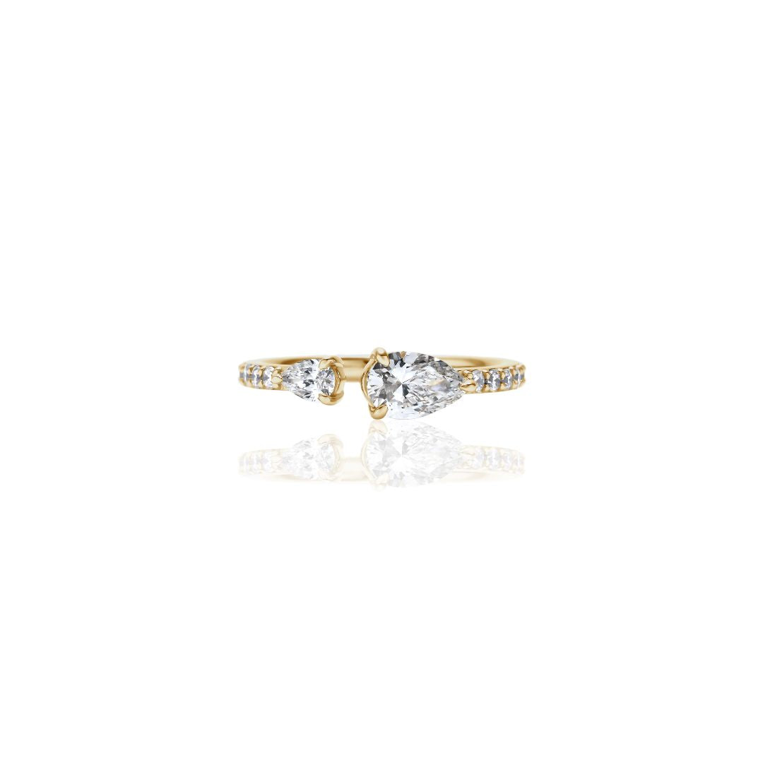 1 Carat 1 Line Half Eternity Ring/Pear Shape