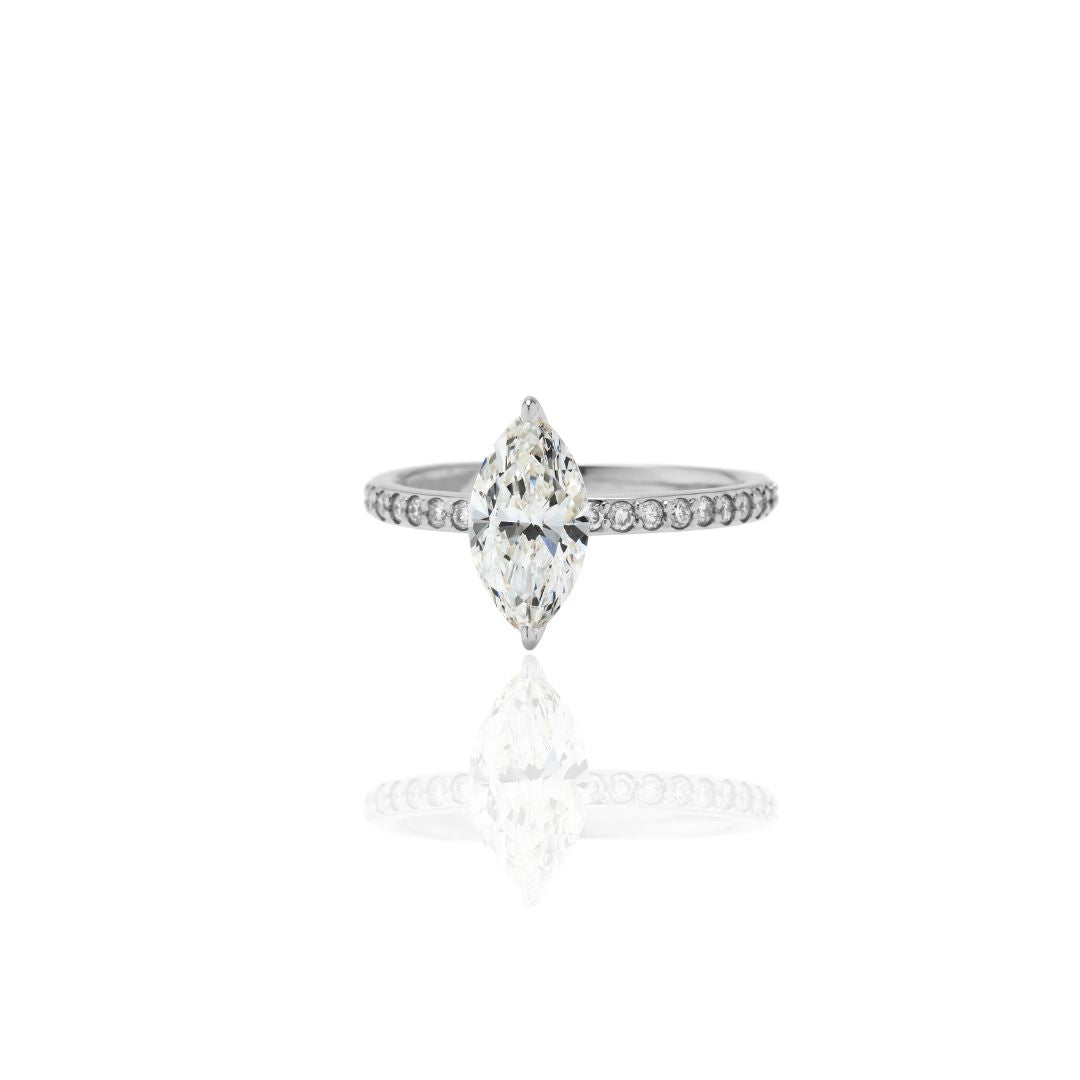 1 Carat 1 Line Half Eternity Ring/Round