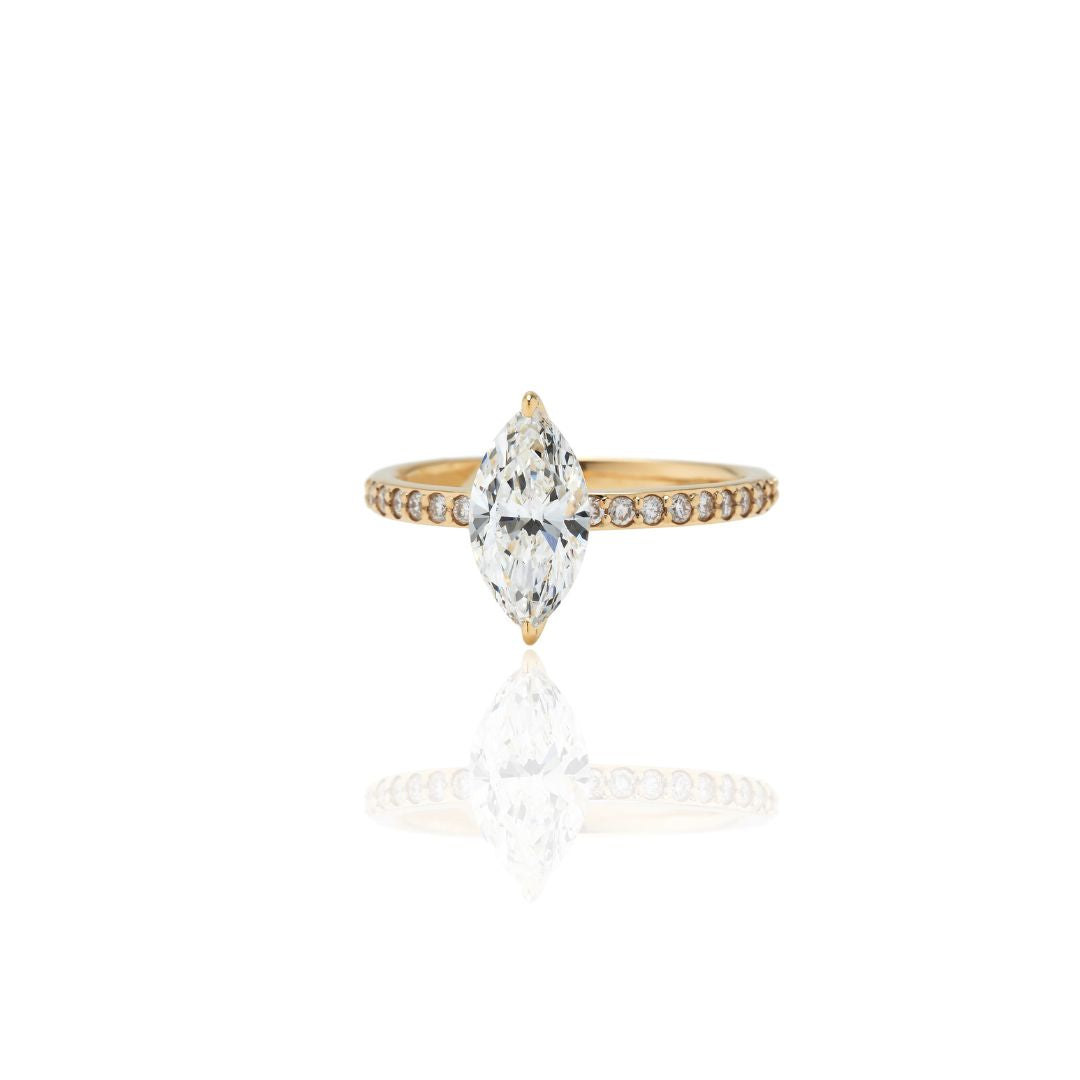 1 Carat 1 Line Half Eternity Ring/Round