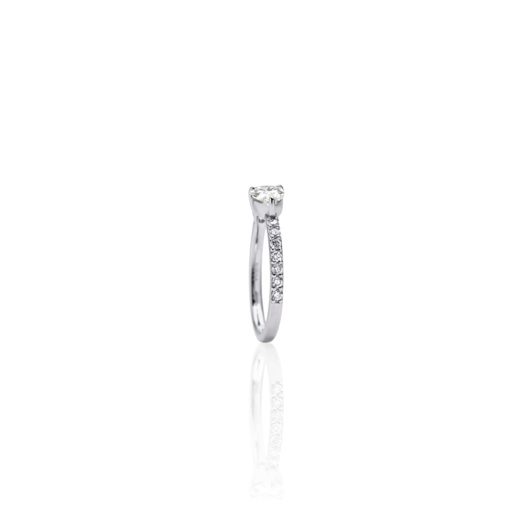1 Carat 1 Line Half Eternity Ring/Pear Shape