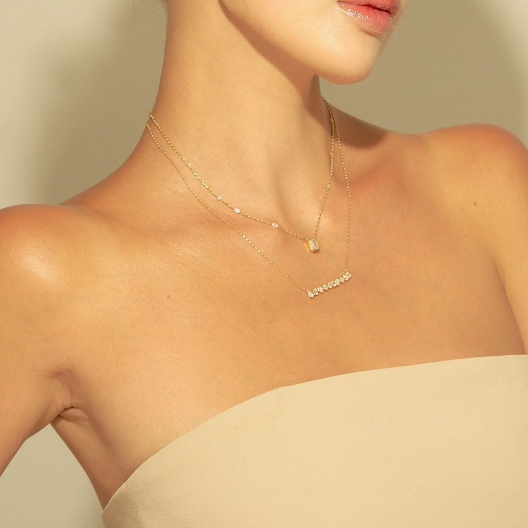 1 Carat Diamond Necklace/Emerald Cut
