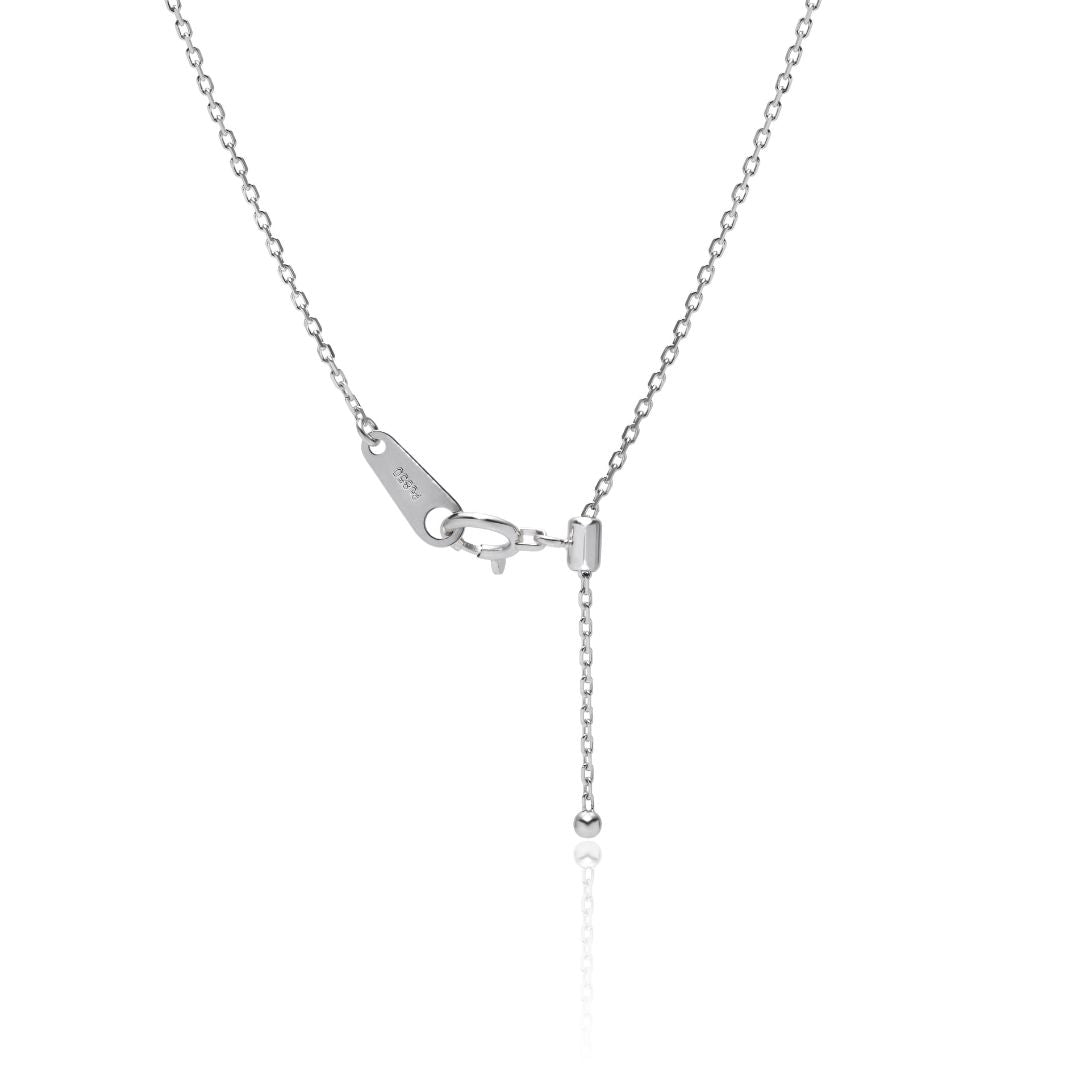 1カラットペアシェイプエメラルドカットネックレス(トータル2カラット)