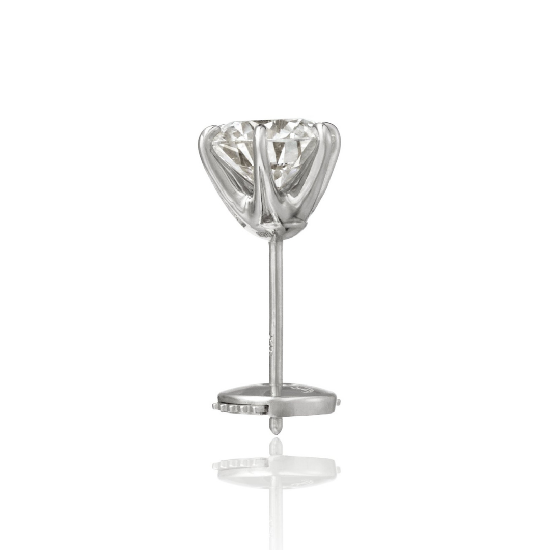 1 carat diamond earrings/round (total 2 carats)