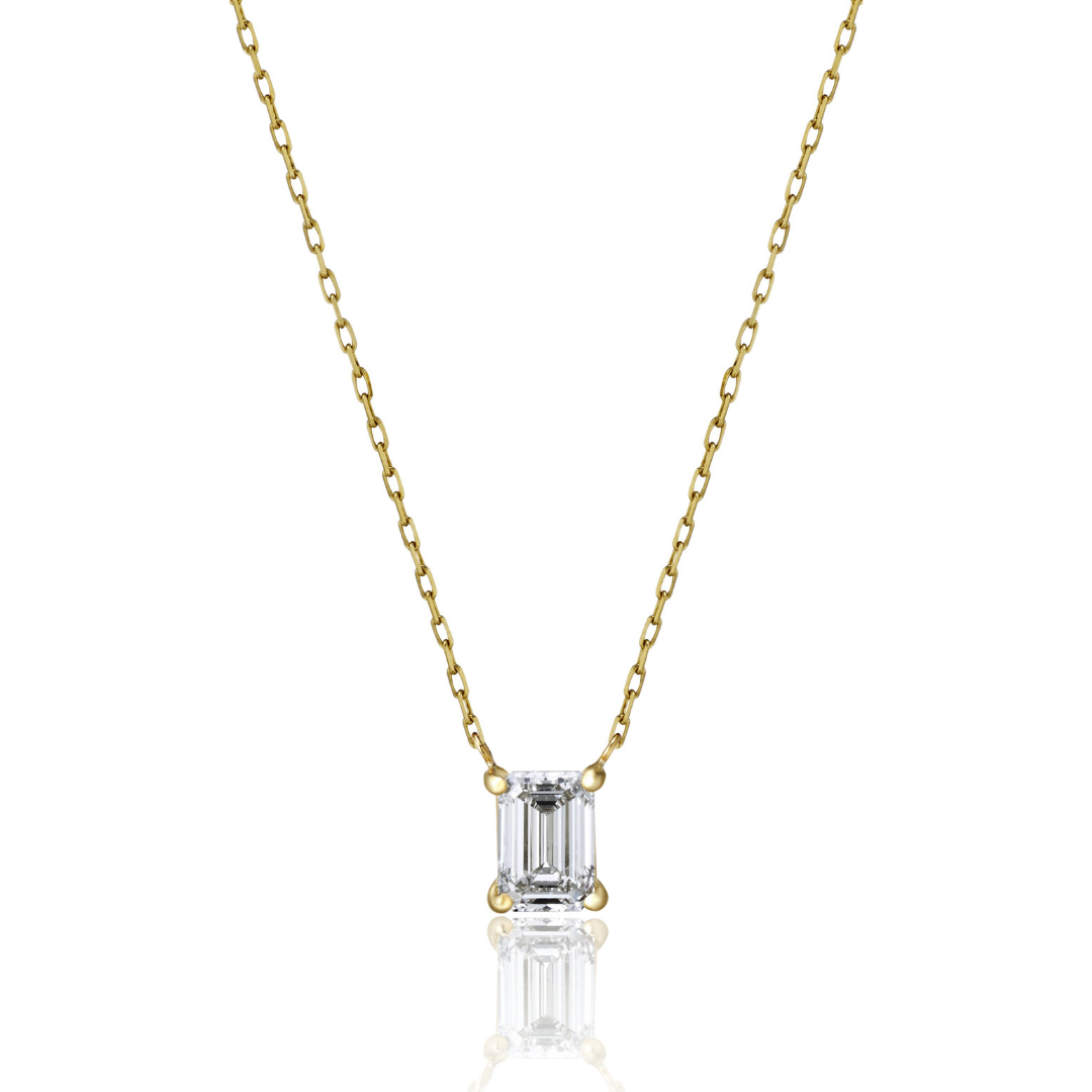 1 Carat Diamond Necklace/Emerald Cut
