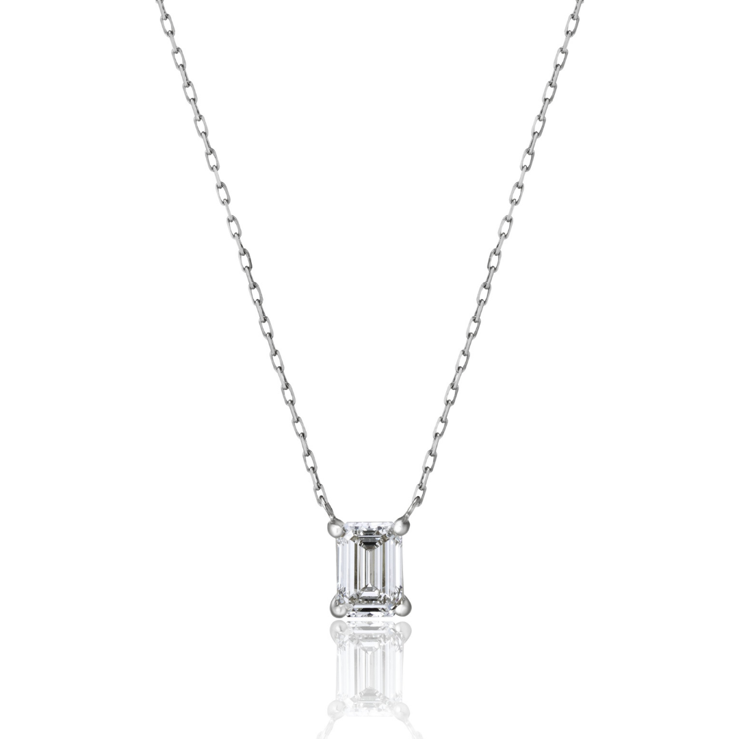 1 Carat Diamond Necklace/Emerald Cut