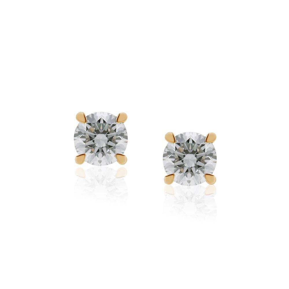 1 carat diamond earrings/round (total 2 carats)