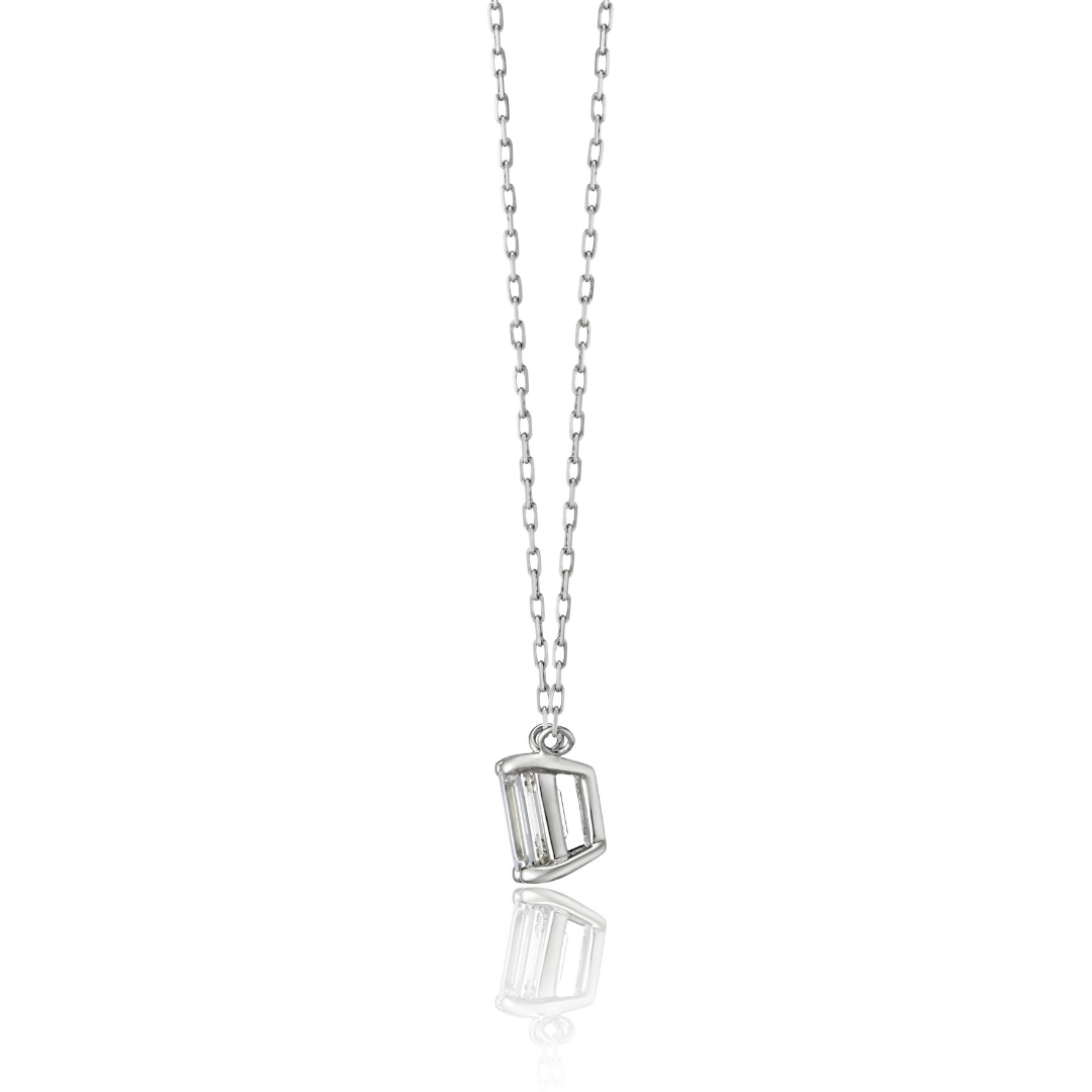 1 Carat Diamond Necklace/Emerald Cut