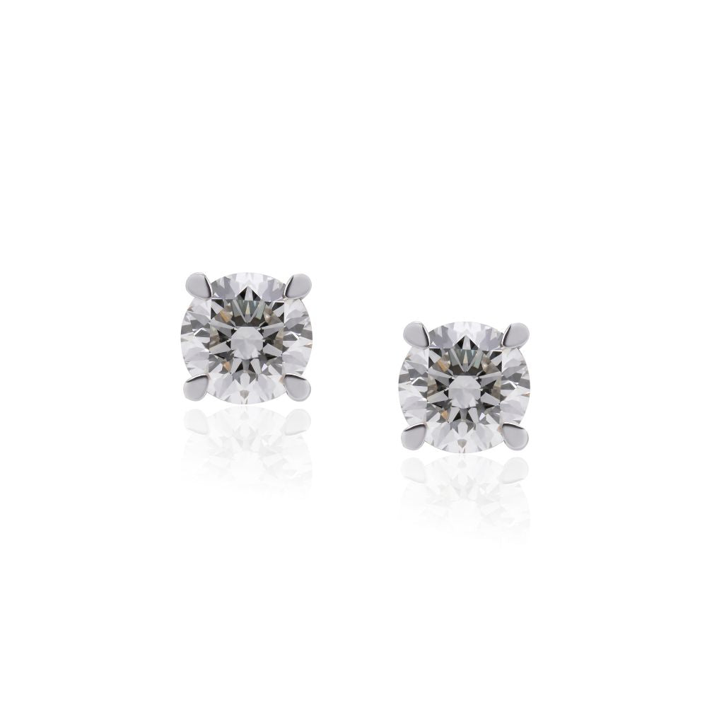 1 carat diamond earrings/round (total 2 carats)