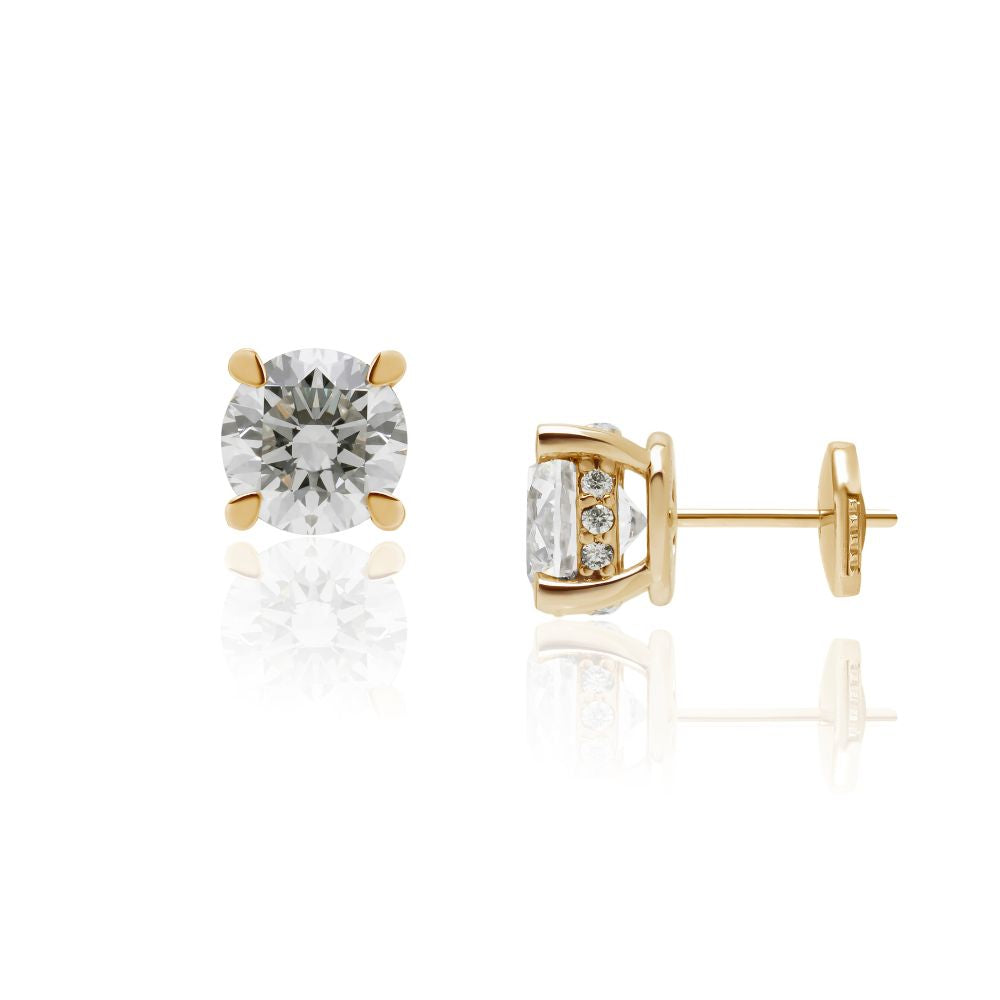 1 carat diamond earrings/round (total 2 carats)