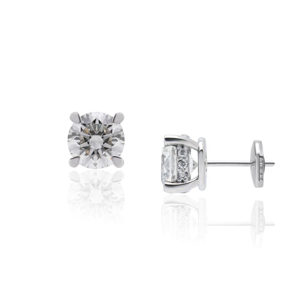 1 carat diamond earrings/round (total 2 carats)