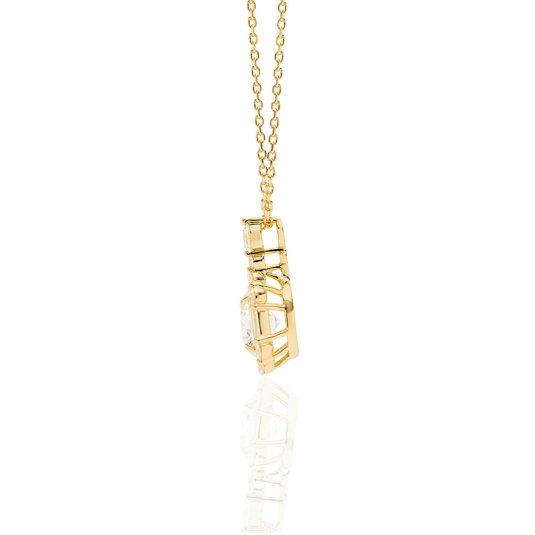 1 carat diamond necklace/round