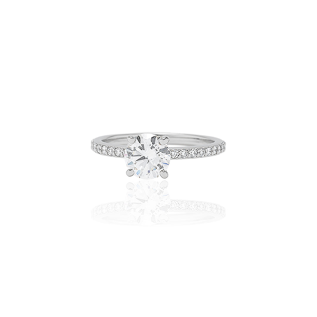 1 Carat 1 Line Half Eternity Ring/Round