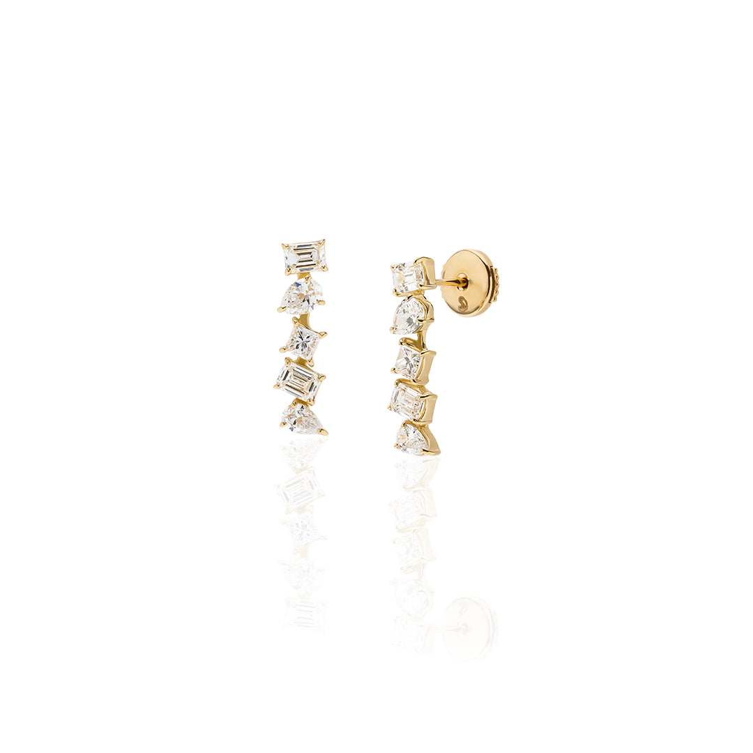 1 carat diamond earrings/round (total 2 carats)