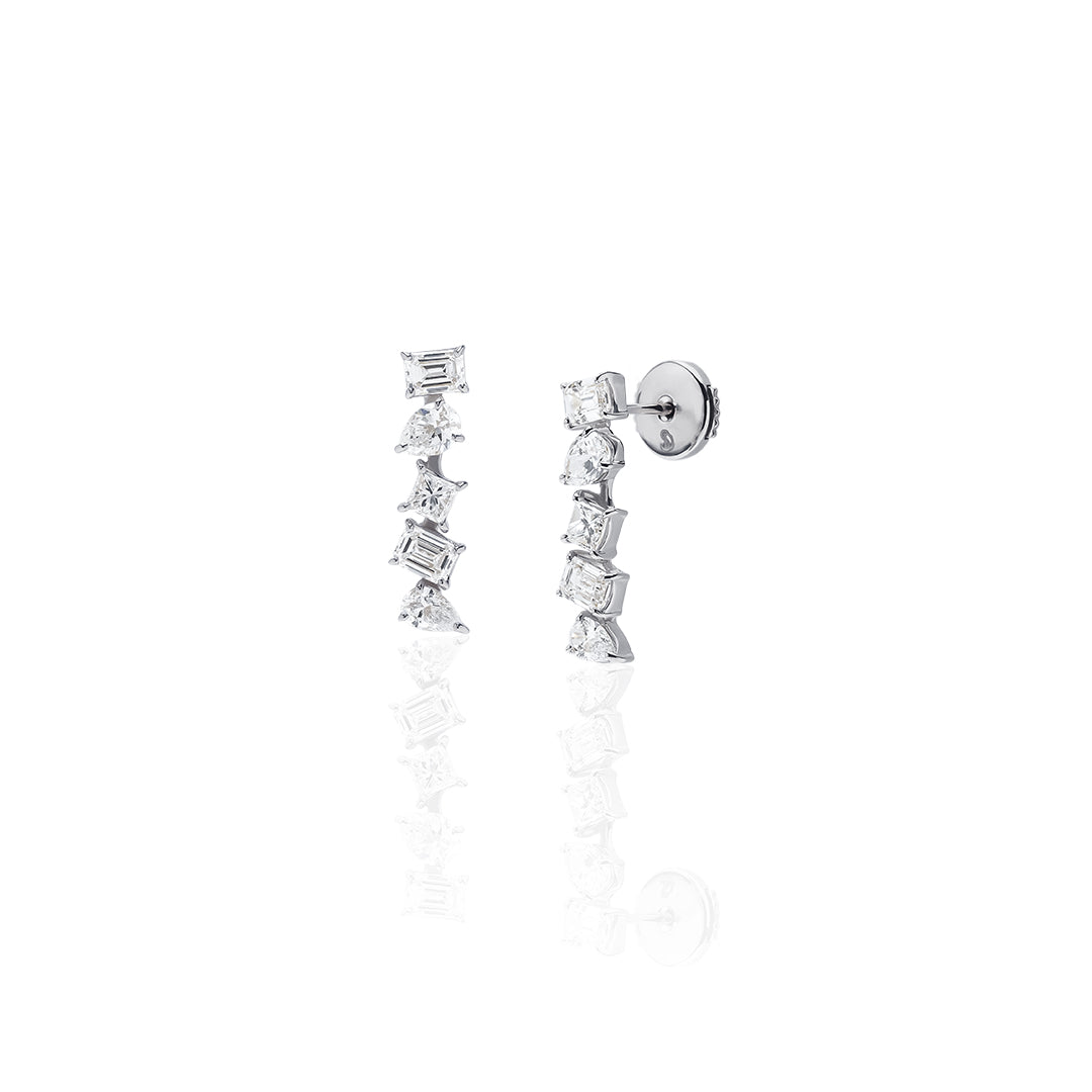 1 carat diamond earrings/round (total 2 carats)