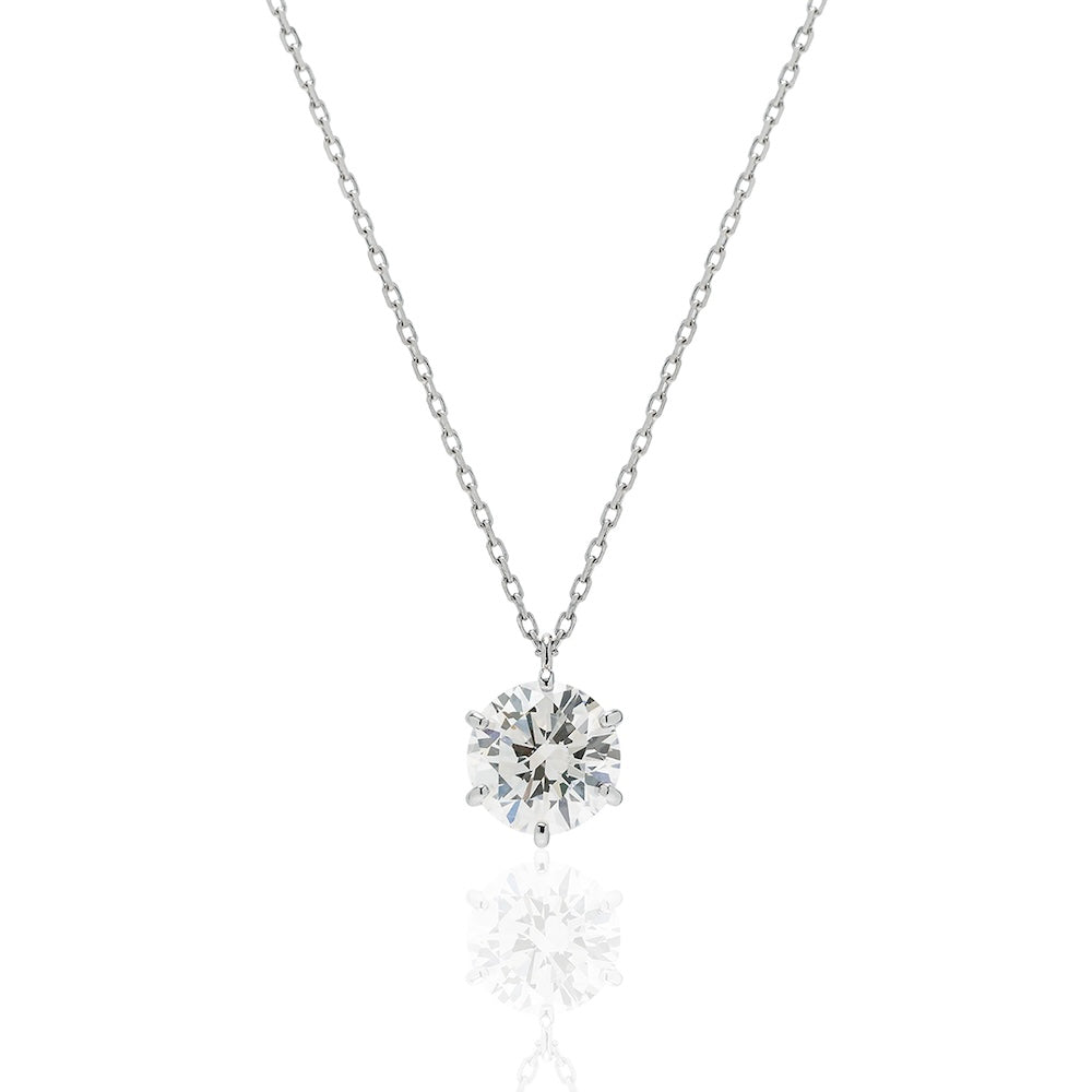 1 carat diamond necklace/round