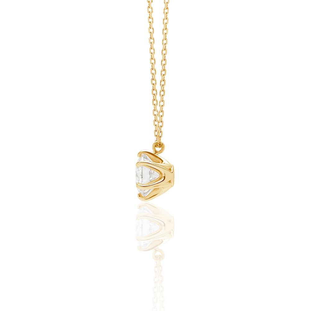 1 carat diamond necklace/round