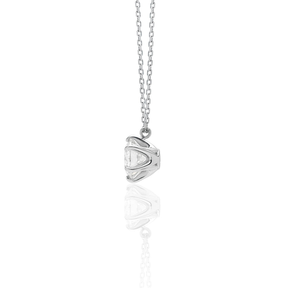 1 carat diamond necklace/round