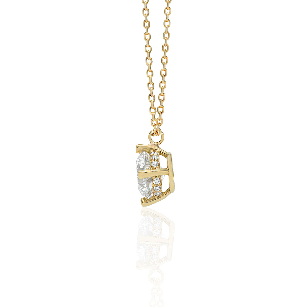 1カラットダイヤモンド ネックレス/ラウンド /サイド0.05ct (LN024)