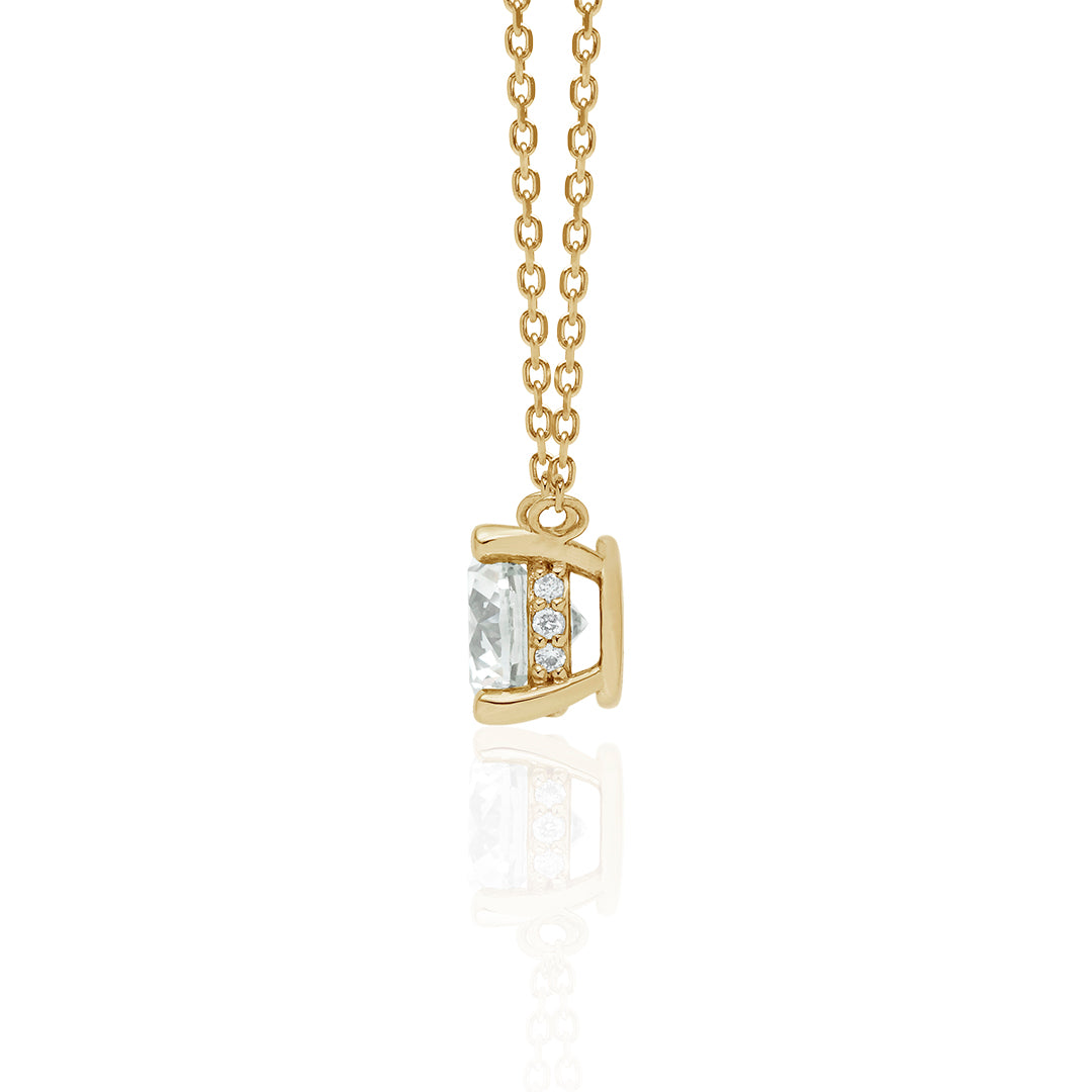 1カラットダイヤモンド ネックレス/ラウンド /サイド0.05ct (LN025)