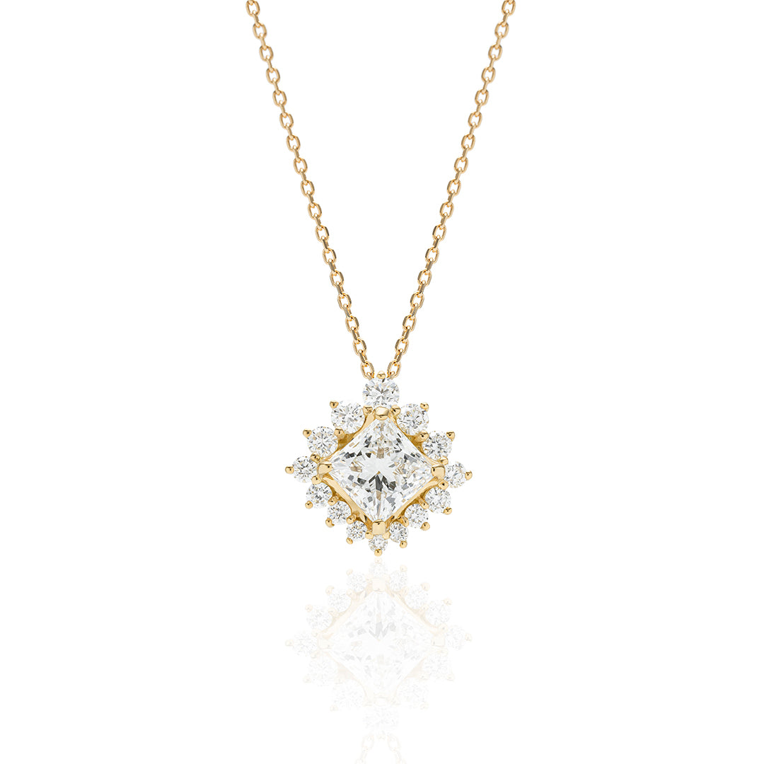 1 carat diamond necklace/round