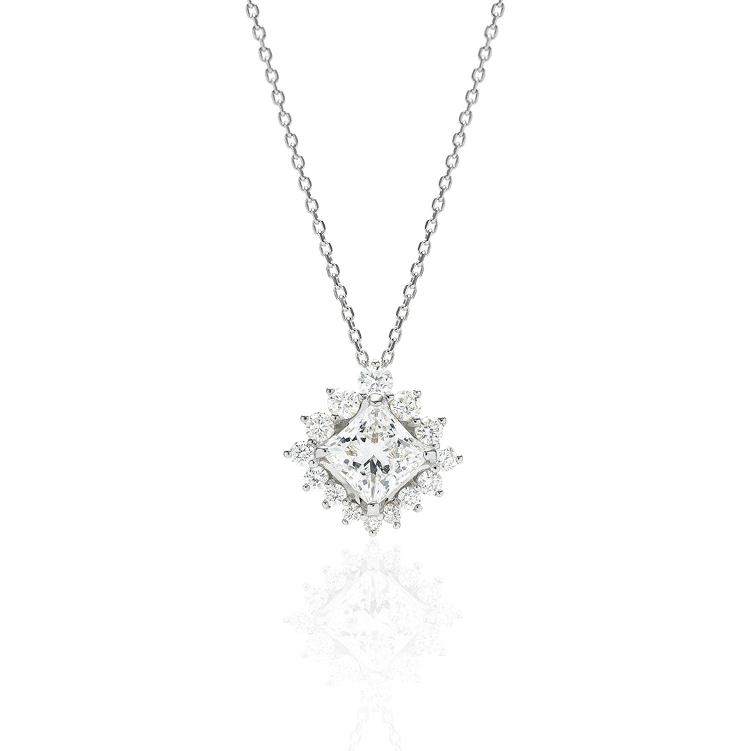 1 carat diamond necklace/round