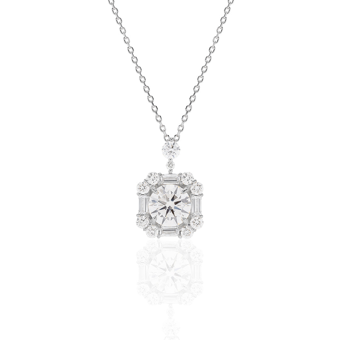 1 carat diamond necklace/round