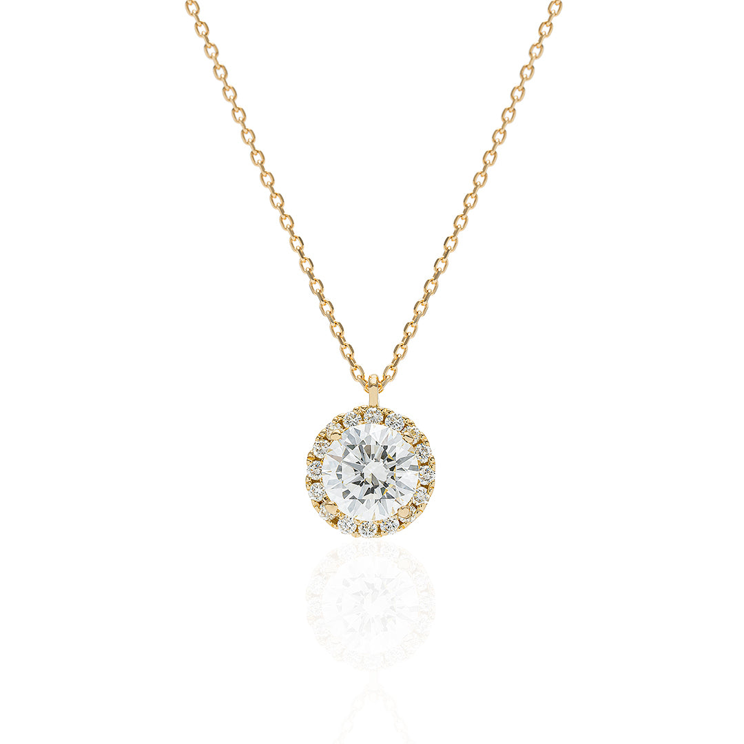 1 carat diamond necklace/round