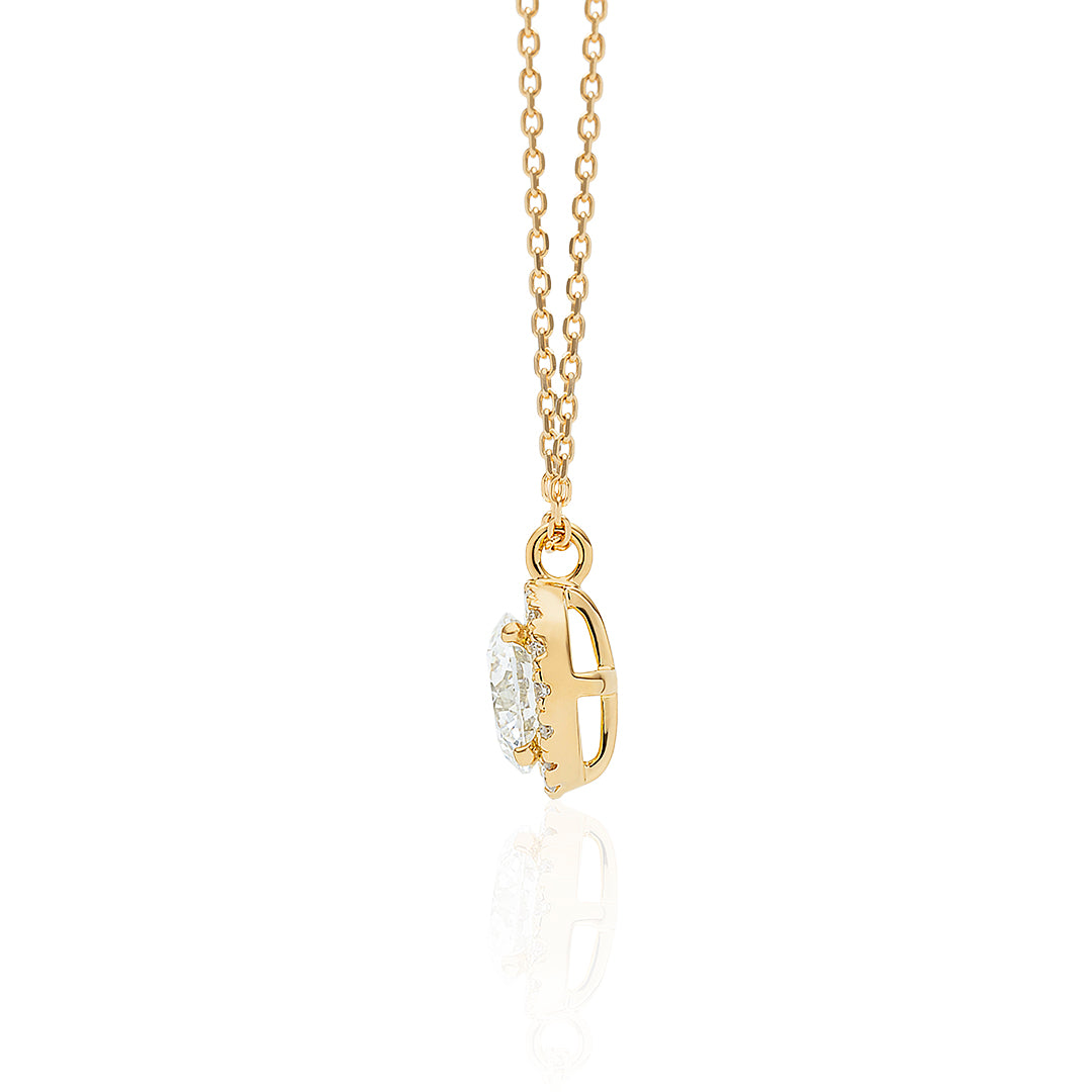 1 carat diamond necklace/round