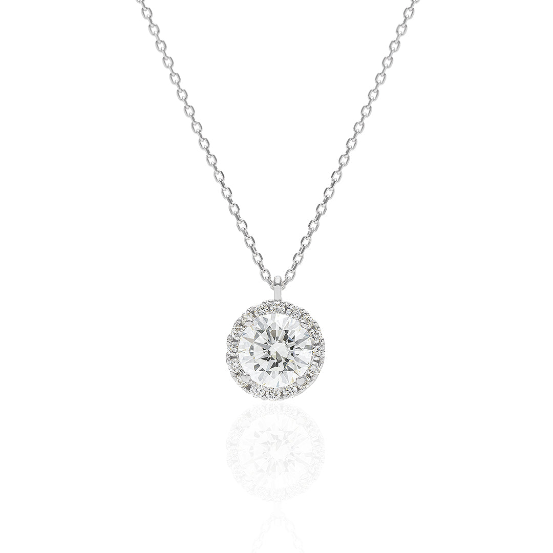 1 carat diamond necklace/round