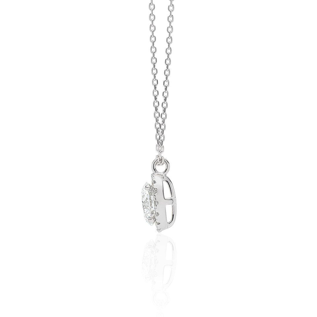 1 carat diamond necklace/round