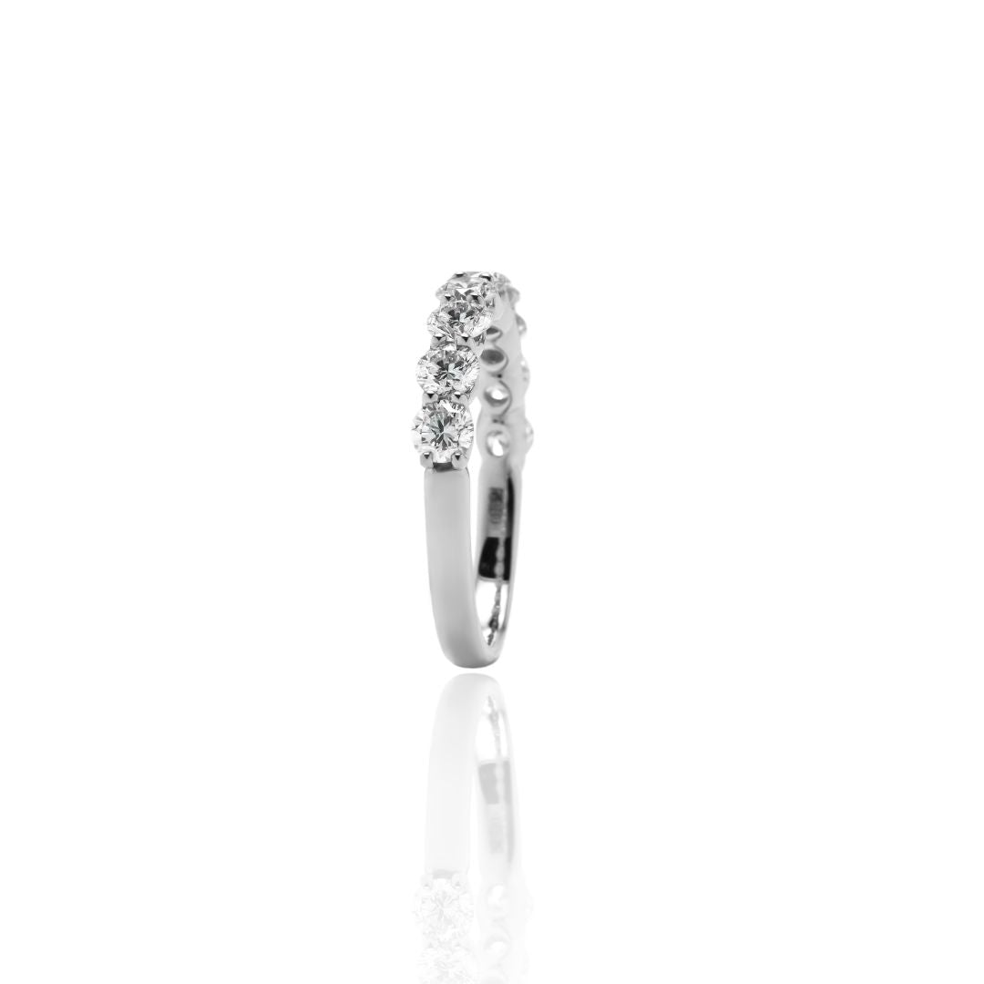 1 Carat 1 Line Half Eternity Ring/Round 