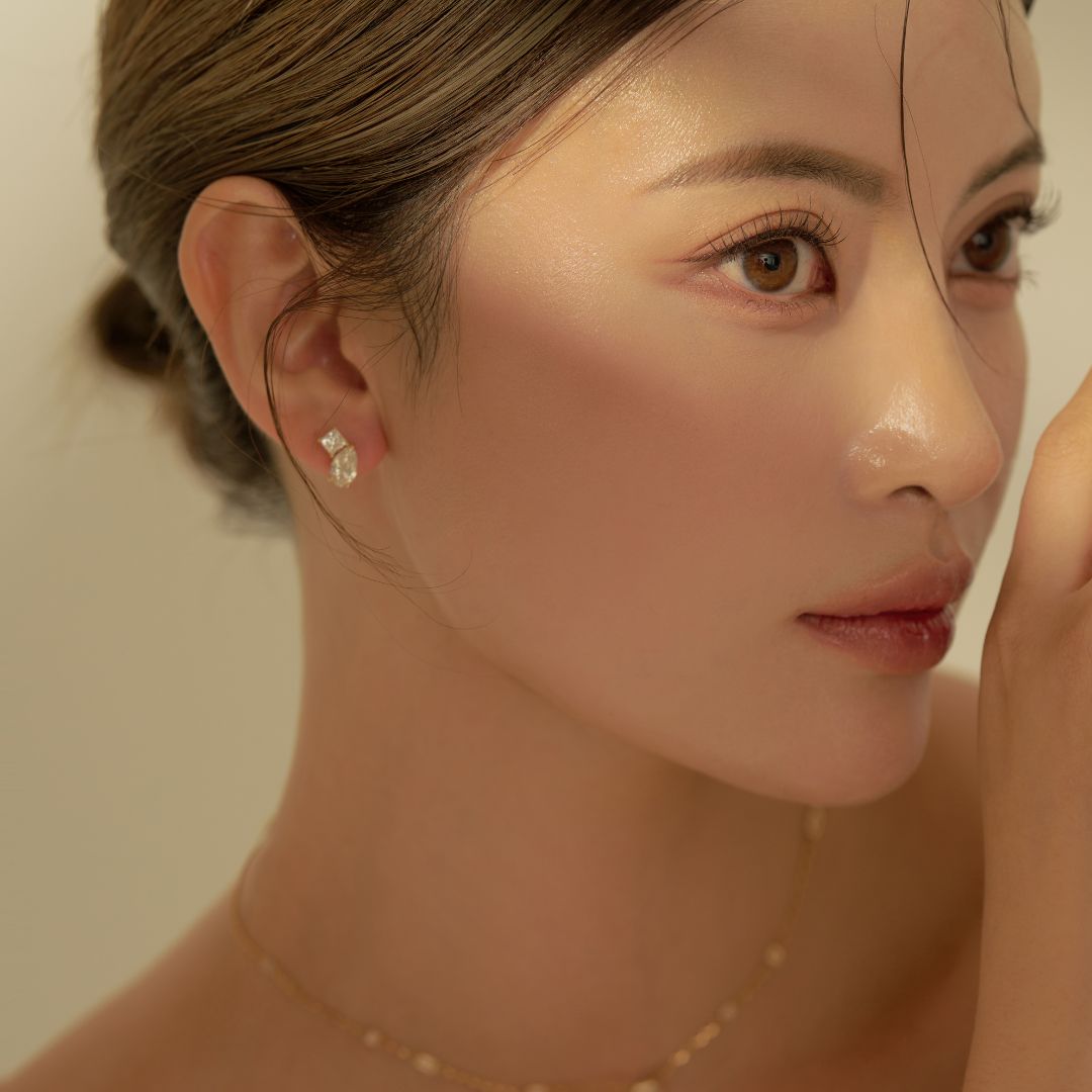 SOU × SON KYOU Emily Earrings/1 Carat Pear Shape Princess Earrings 