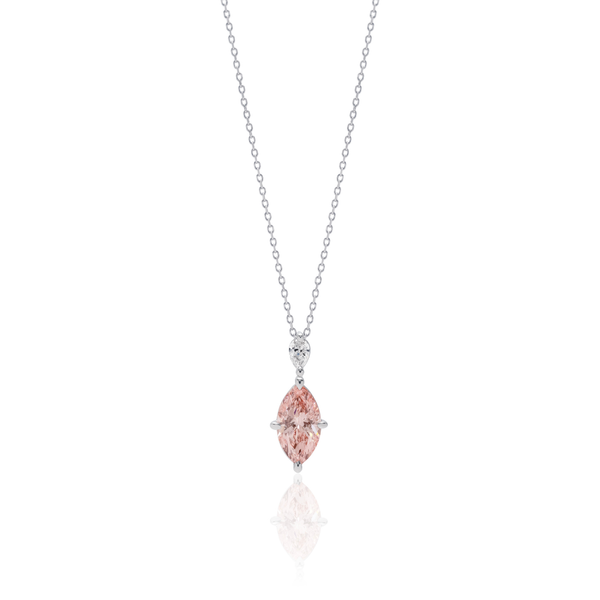 【新品】K18ペアシェイプ/マーキスカットダイヤ0.40ct　ネックレス 1カラットピンクダイヤモンドネックレス /マーキス/ペアシェイプメレ
