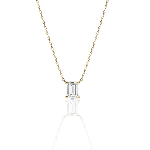 1 Carat Diamond Necklace/Emerald Cut