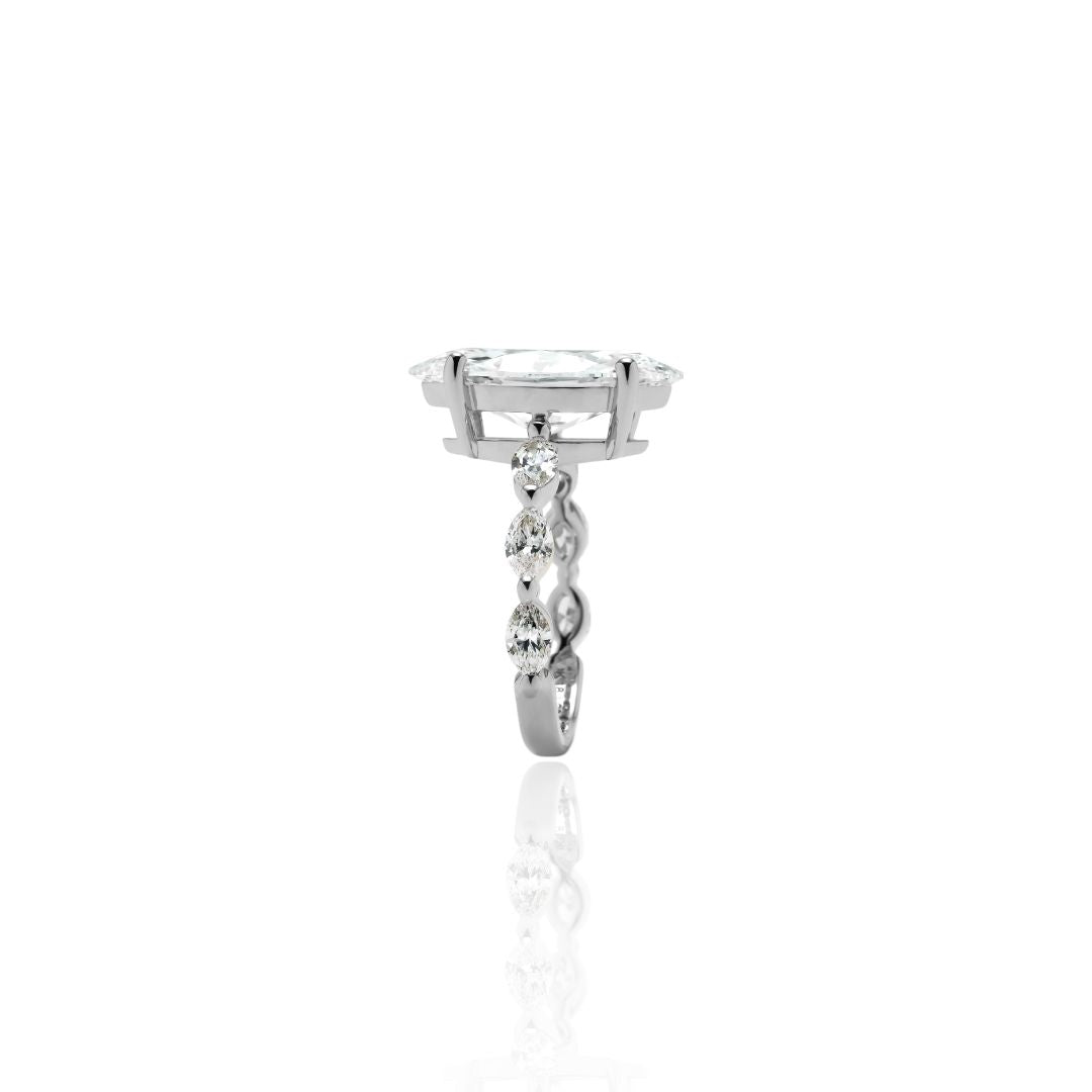 1 Carat 1 Line Half Eternity Ring/Round 