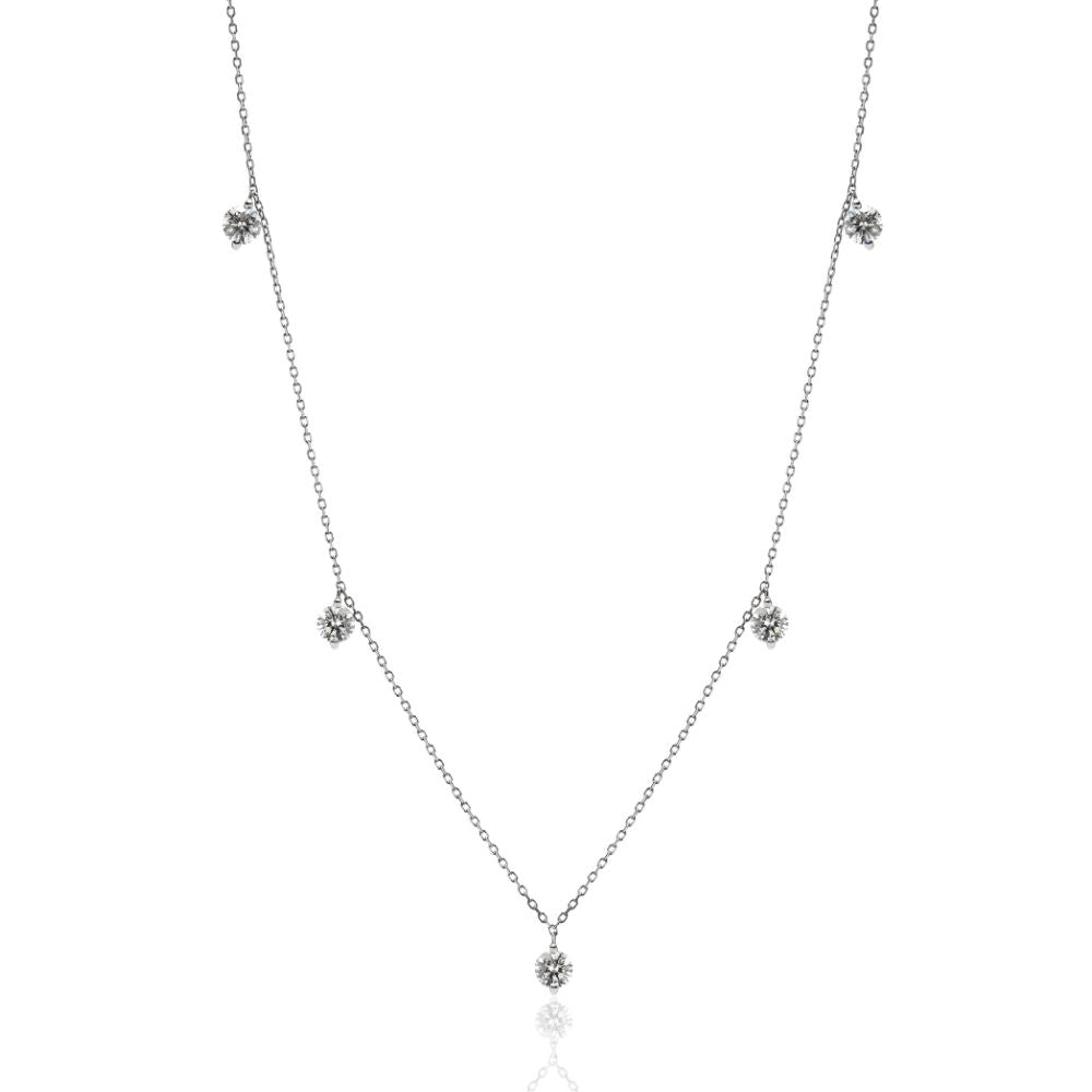 ５ストーンステーションネックレス