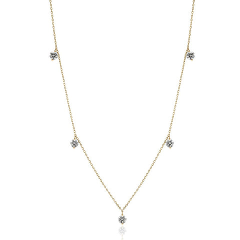 ５ストーンステーションネックレス